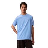 Erkek Regular Fit Yuvarlak Yakalı Göğsü CK Logolu Pamuklu Kısa Kollu Mavi1 T-Shirt LV04RC275G-C32