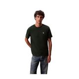 Erkek Regular Fit Yuvarlak Yakalı Göğsü CK Logolu Pamuklu Kısa Kollu Yeşil T-Shirt LV04RC275G-LLG