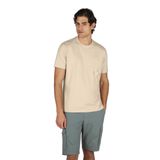 Erkek Regular Fit Yuvarlak Yakalı Logo İşlemeli Pamuklu Kısa Kollu Bej T-Shirt 26411031-348