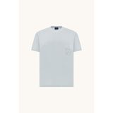 Erkek Regular Fit Yuvarlak Yakalı Logo İşlemeli Pamuklu Kısa Kollu Mavi T-Shirt 26411031-394