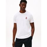Erkek Regular Fit Yuvarlak Yakalı Logo Kabartmalı%100 Pamuklu Kısa Kollu Beyaz T-Shirt MW0MW40024-YBR
