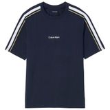Erkek Regular Fit Yuvarlak Yakalı Omuzları Şerit Çizgili Kısa Kollu Lacivert T-Shirt LVGMS6K103-0PP