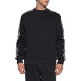 Erkek Regular Fit Yuvarlak Yakalı Omzunda Logo Şerit Çizgili Uzun Kollu Siyah Sweatshirt 79GAIC02CF02C-899