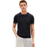 Erkek Regular Fit Yuvarlak Yakalı Pamuklu Kısa Kollu Siyah T-Shirt MW0MW42676-BDS
