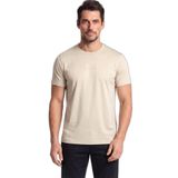 Erkek Regular Fit Yuvarlak Yakalı Pamuklu Logo İşlemeli Kısa Kollu Bej T-Shirt 26411049-348