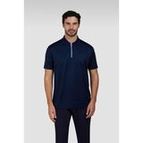 Erkek Regular Fit%100 Pamuklu Kısa Kollu Yarım Fermuarlı Lacivert Polo Yaka T-Shirt 25411320A-013