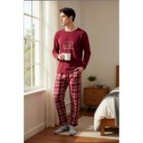 Erkek Regular Kalıp Polar Pijama Takımı Ev giyim Rahat Kalıp Fonksiyonel Dayanıklı Şık