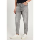 Erkek Relax Fit Geniş Kesim Boru Paça Denim Yıkamalı Taşlamalı Esnek Gri Jean Kot Pantolon