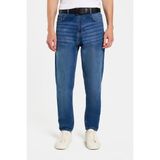 Erkek Relax Fit Geniş Kesim Boru Paça Denim Yıkamalı Taşlamalı Esnek Jean Kot Pantolon