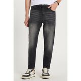 Erkek Relax Fit Geniş Kesim Boru Paça Denim Yıkamalı Taşlamalı Esnek Siyah Jean Kot Pantolon