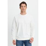 Erkek Relax Fit Rahat Kesim %100 Pamuk 2 İplik Bisiklet Yaka Beyaz Sweatshirt