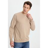 Erkek Relax Fit Rahat Kesim %100 Pamuk 2 İplik Bisiklet Yaka Taş Sweatshirt