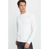 Erkek Relax Fit Rahat Kesim Uzun Kollu Ekstra Yumuşak Bisiklet Yaka Ekru Sweatshirt