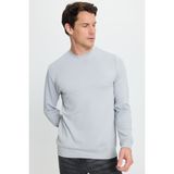 Erkek Relax Fit Rahat Kesim Uzun Kollu Ekstra Yumuşak Bisiklet Yaka Gri Sweatshirt