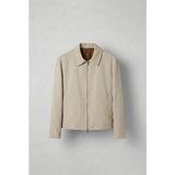 Erkek Relaxed Fit Fermuarlı Ince Ceket Bej - 2XL