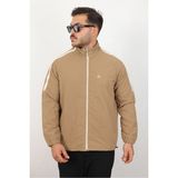 Erkek Relaxed Krinkıl Kumaş Baharlık & Yağmurluk Vizon Ceket - XL
