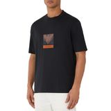 Erkek Renk Bloklu Bisiklet Yaka Kısa Kollu Turuncu T-Shirt EM006685 AF13669-M6528