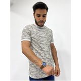 Erkek Renkli Desenli Kısa Kollu Tişört - Beyaz - M