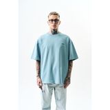 Erkek Respire Yazı Detaylı Oversize T-Shirt Prada - Bebe Mavisi