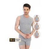 Erkek Ribana Kolsuz Spor Gri Atlet 920 3'lü Ekonomik Paket