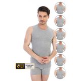 Erkek Ribana Kolsuz Spor Gri Atlet 920 6'lı Ekonomik Paket