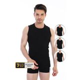 Erkek Ribana Kolsuz Spor Siyah Atlet 920 3'lü Ekonomik Paket