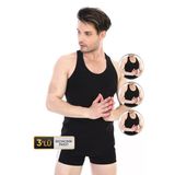 Erkek Ribana Spor Siyah Atlet 915 3'lü Ekonomik Paket