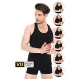 Erkek Ribana Spor Siyah Atlet 915 6'lı Ekonomik Paket