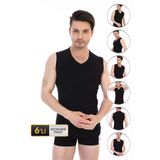 Erkek Ribana V Yaka Kolsuz Siyah Atlet 921 6'Lı Ekonomik Paket