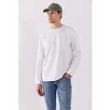 Erkek Rich Bisiklet Yaka Regular Fit Basic Sweatshirt - Fildişi FİLDİŞİ