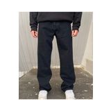 Erkek Salaş Baggy Jeans Fly Siyah Kot Pantolon