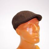 Erkek Şapka Driver Kasket Flat Cap Su Tutmaz Yünlü Tweed Plate Kahverengi Solognac kahverengi 58 CM