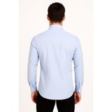 Erkek Saten Klasik Gömlek - 2XL - Mavi
