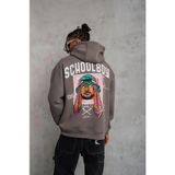 Erkek School Boy Baskılı Kapüşonlu Sweat - Gri - XL