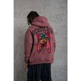 Erkek School Boy Baskılı Kapüşonlu Sweat - Gül Kurusu - M