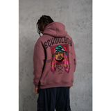 Erkek School Boy Baskılı Kapüşonlu Sweat - Gül Kurusu - XL