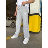 Erkek Şeritli Baskılı Oversize Baggy Eşofman - Gri