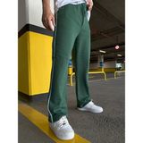Erkek Şeritli Baskılı Oversize Baggy Eşofman - XL - Nefti