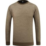 Erkek Sıfır Yaka Kazak Cepli Pike Desen Çelik Örgü Klasik Kalıp - 5214C - Vizon - 2XL