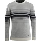 Erkek Sıfır Yaka Kazak Triko Selanik Örgü Desenli Klasik Kalıp - 5245C - Gri - XL
