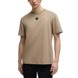 Erkek Sıfır Yaka Marka Logolu Bej T-Shirt 50505201-219