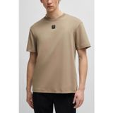 Erkek Sıfır Yaka Marka Logolu Bej T-Shirt 50505201-219