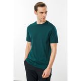 Erkek Sıfır Yaka Pamuklu T-Shirt Nefti - 2XL