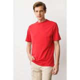 Erkek Sıfır Yaka T-Shirt A.kırmızı - XL