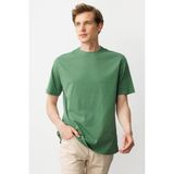 Erkek Sıfır Yaka T-Shirt A.yeşil