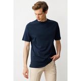 Erkek Sıfır Yaka T-Shirt Lacivert - M