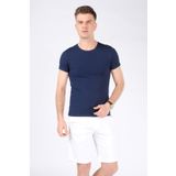 Erkek Sıfır Yaka T-shirt LACİVERT