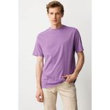 Erkek Sıfır Yaka T-Shirt Lila - M