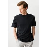 Erkek Sıfır Yaka T-Shirt Siyah - 2XL