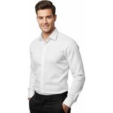 Erkek Silim Fit Armürlü Uzun Kol Gömlek BGL-ST04868 - Beyaz